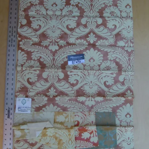 P1060523 26 Ev5 33"x24"scalamandre Showroom Sample Judith On Cream Satin Rose Cotton Print MSRP USD 314/Y