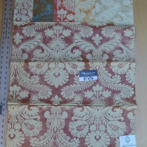 P1060525 27 Ev5 33"x24"scalamandre Showroom Sample Judith On Cream Satin Rose Cotton Print MSRP USD 314/Y