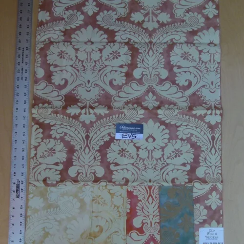 P1060529 29 Ev5 35"x24"scalamandre Showroom Sample Judith On Cream Satin Rose Cotton Print MSRP USD 314/Y