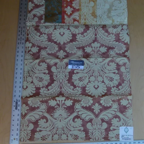 P1060533 31 Ev5 35"x24"scalamandre Showroom Sample Judith On Cream Satin Rose Cotton Print MSRP USD 314/Y