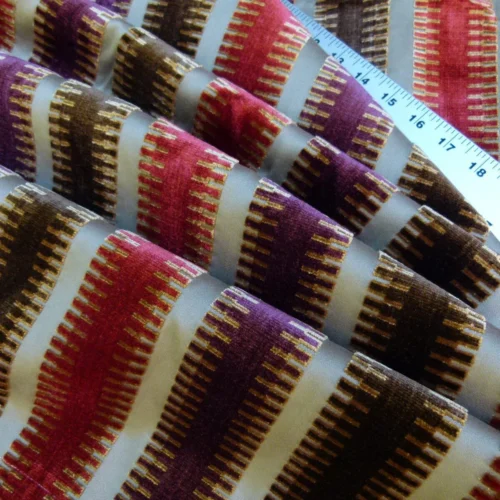 P1100019 2.4y Scalamandre Colony Indianapolis Silk Velvet Cut Velvet Burnt Raspberry Red Purple Brown Chocolate MSRP USD 830/Y!#1