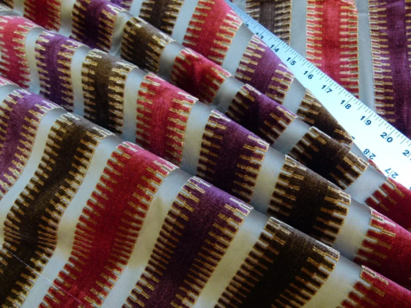 P1100019 2.4y Scalamandre Colony Indianapolis Silk Velvet Cut Velvet Burnt Raspberry Red Purple Brown Chocolate MSRP USD 830/Y!#1