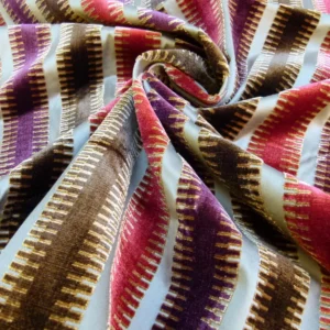 P1100020 2.4y Scalamandre Colony Indianapolis Silk Velvet Cut Velvet Burnt Raspberry Red Purple Brown Chocolate MSRP USD 830/Y!#1