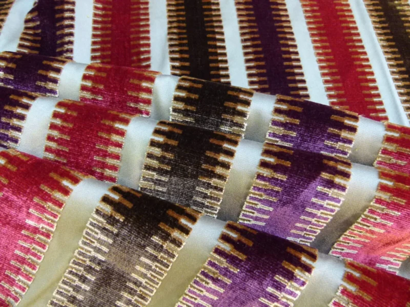 2.4y Scalamandre Colony Indianapolis Silk Velvet Cut Velvet Burnt Raspberry Red Purple Brown Chocolate MSRP USD 830/Y!#2