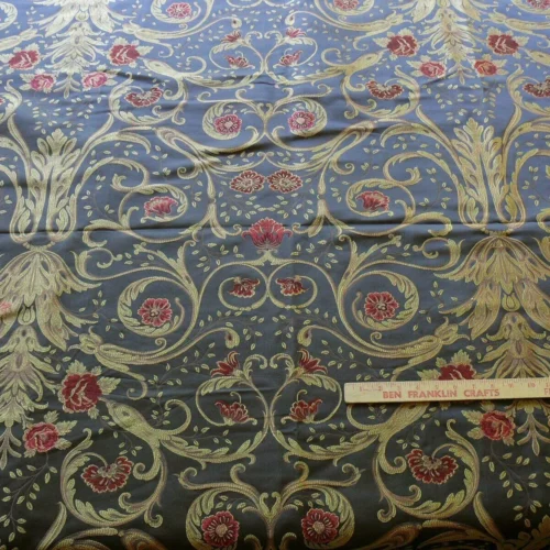 P1460838 **On hold Coraggio Textile Donatello Red Rose Gold Flourishes Dark Brown 3y MSRP USD 538/Y