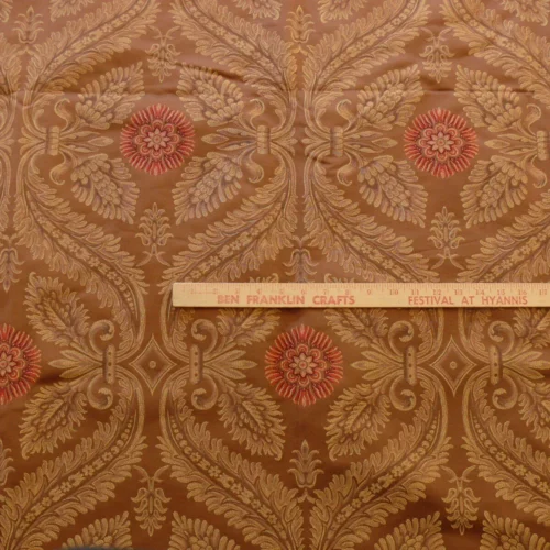 P1470280 ** On hold 3y Coraggio Silk Heavy Brocade Artichoke Renaissance Crimson Red Gold B17-20