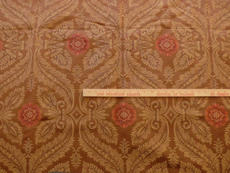 ** On hold 3y Coraggio Silk Heavy Brocade Artichoke Renaissance Crimson Red Gold B17-20