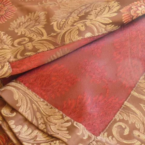 ** On hold 3y Coraggio Silk Heavy Brocade Artichoke Renaissance Crimson Red Gold B17-20