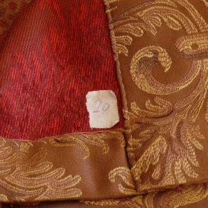 ** On hold 3y Coraggio Silk Heavy Brocade Artichoke Renaissance Crimson Red Gold B17-20