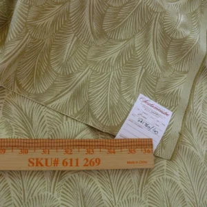 P1660847 Scalamandre Feather Leaf Greige Reversible Grey Beige Animal Bird Foliage Cotton Damask MSRP USD 200/yard