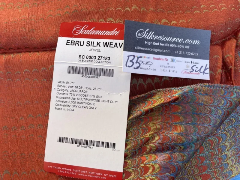 IMG_6107 20 Berkbox5 Scalamandre Silk Square Ebru Silk Weave Orange MSRP USD424/Y