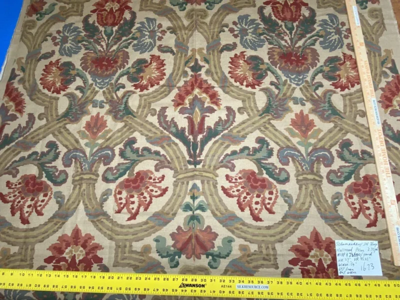 IMG_6562 2.75yds Schumacher Jh Thorp Halstead In Sand Linen Print  Fabric MSRP USD 236/yard
