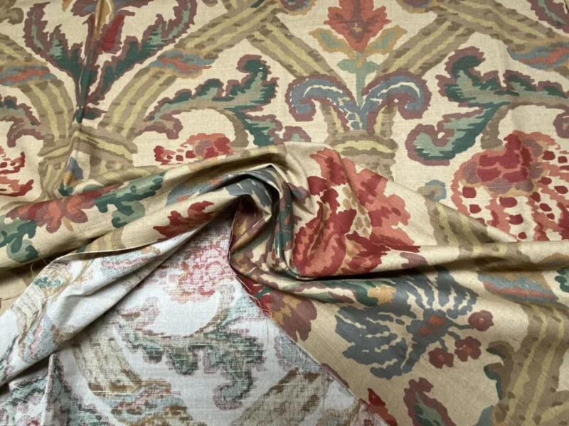 IMG_6563 2.75yds Schumacher Jh Thorp Halstead In Sand Linen Print  Fabric MSRP USD 236/yard