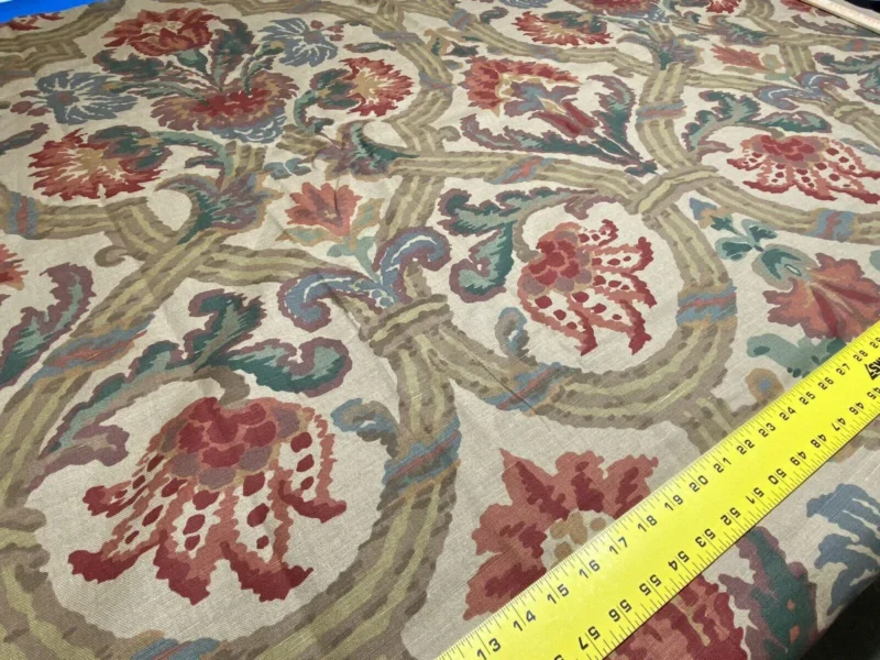 IMG_6565 2.75yds Schumacher Jh Thorp Halstead In Sand Linen Print  Fabric MSRP USD 236/yard