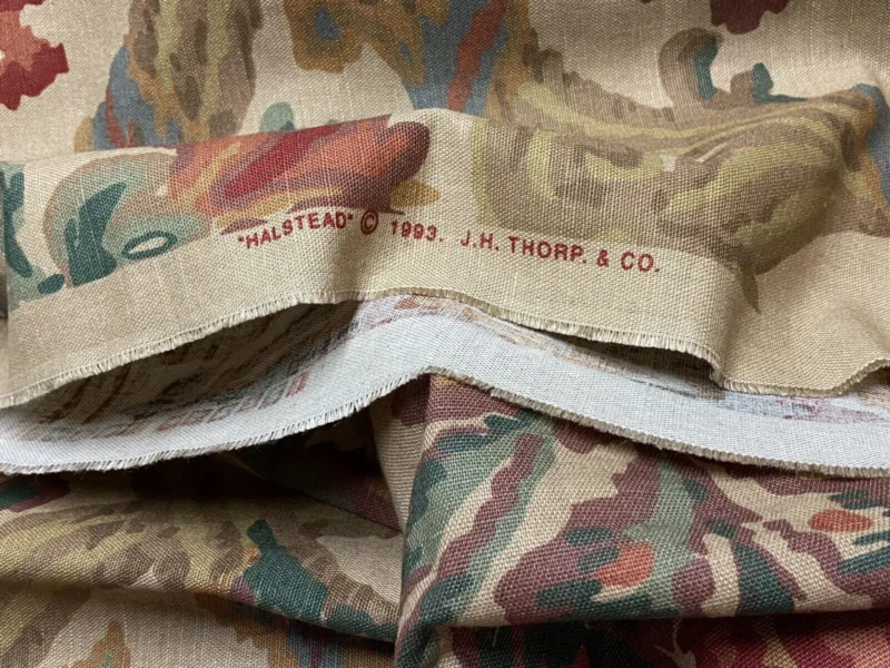 IMG_6566 2.75yds Schumacher Jh Thorp Halstead In Sand Linen Print  Fabric MSRP USD 236/yard
