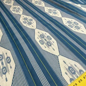 IMG_6574 4yds Vervain Esperance Ikat Linen Fabric In Teal Blue 100% Linen MSRP USD 116/Y