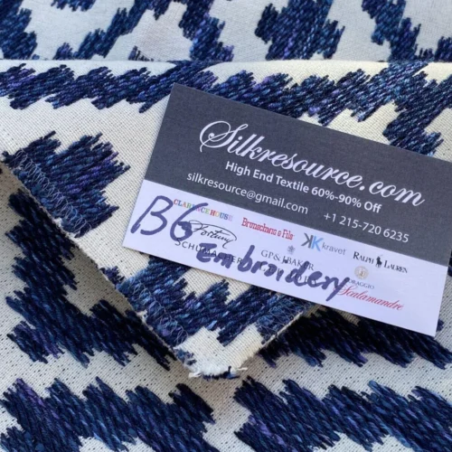IMG_6597 1 Berkbox6 Scalamandre Embroidery Square Deep Blue Diamond On White