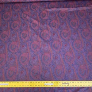 IMG_6715 Clarence House Arnica Etro Blue Red Woven Intricate Paisley Cotton Blend MSRP USD 300+/yard