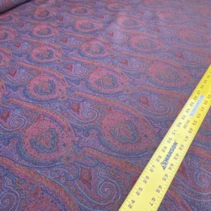 IMG_6716 Clarence House Arnica Etro Blue Red Woven Intricate Paisley Cotton Blend MSRP USD 300+/yard