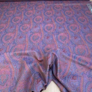 IMG_6718 Clarence House Arnica Etro Blue Red Woven Intricate Paisley Cotton Blend MSRP USD 300+/yard