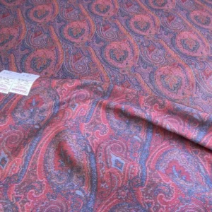 IMG_6719 Clarence House Arnica Etro Blue Red Woven Intricate Paisley Cotton Blend MSRP USD 300+/yard