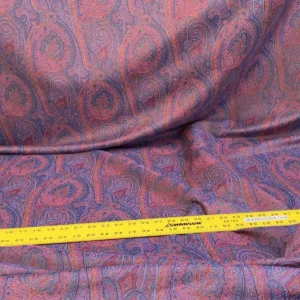 IMG_6722 Clarence House Arnica Etro Blue Red Woven Intricate Paisley Cotton Blend MSRP USD 300+/yard