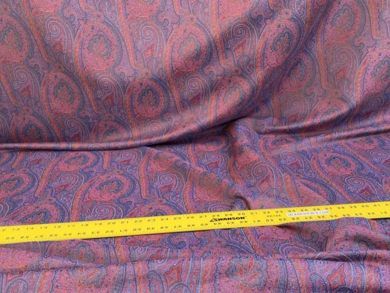 IMG_6722 Clarence House Arnica Etro Blue Red Woven Intricate Paisley Cotton Blend MSRP USD 300+/yard