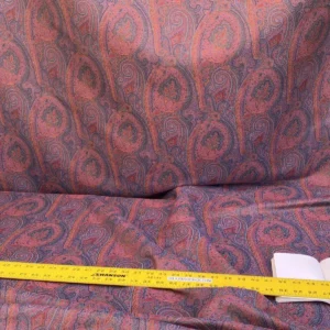 IMG_6724 Clarence House Arnica Etro Blue Red Woven Intricate Paisley Cotton Blend MSRP USD 300+/yard