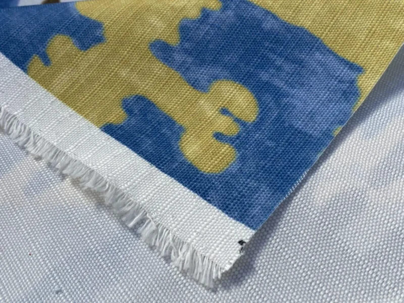 Scalamandre Oasis Outdoor Print Ivory, Blue, Yellow Large Ikat Suzani MSRP USD 198/Y