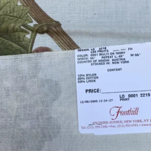 IMG_6852 18e Berkbox9 Length Scalamandre Print 34"L x 27" W Les Fruits Multi On Ivory