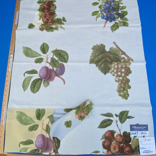 18m Berkbox9 Length Scalamandre Print 34"L x 27" W Les Fruits Multi On Ivory
