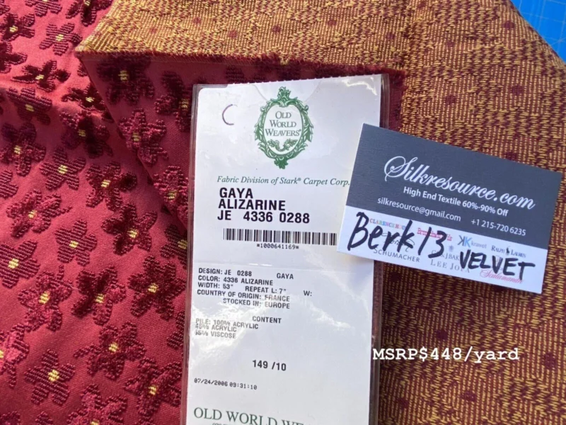 IMG_7341 2 Berkbox13 Scalamandre Velvet Gaya Alizarine 26x26"
