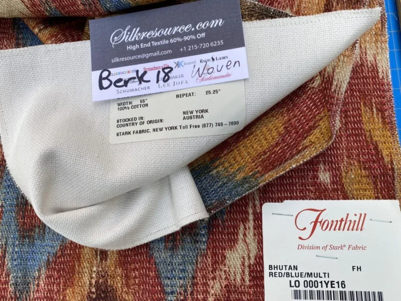 IMG_7561 1 Berkbox18 Scalamandre Print Bhutan Red/blue/multi Cotton Canvas MSRP USD 280/Y