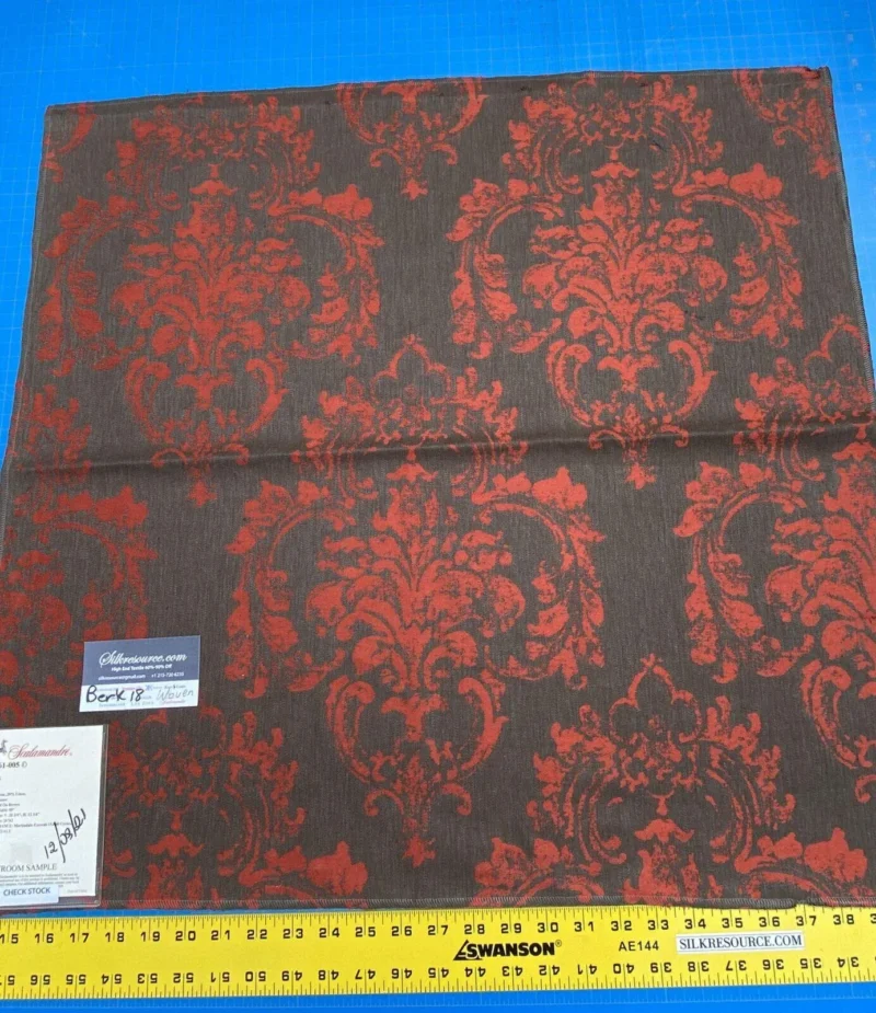 IMG_7584 5 Berkbox18 Scalamandre Woven Agios Damask Red On Brown