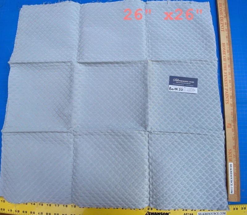 14 Berkbox29 Scalamandre Woven  SCALLOP WEAVE jacquard Light Blue Aqua 26" square