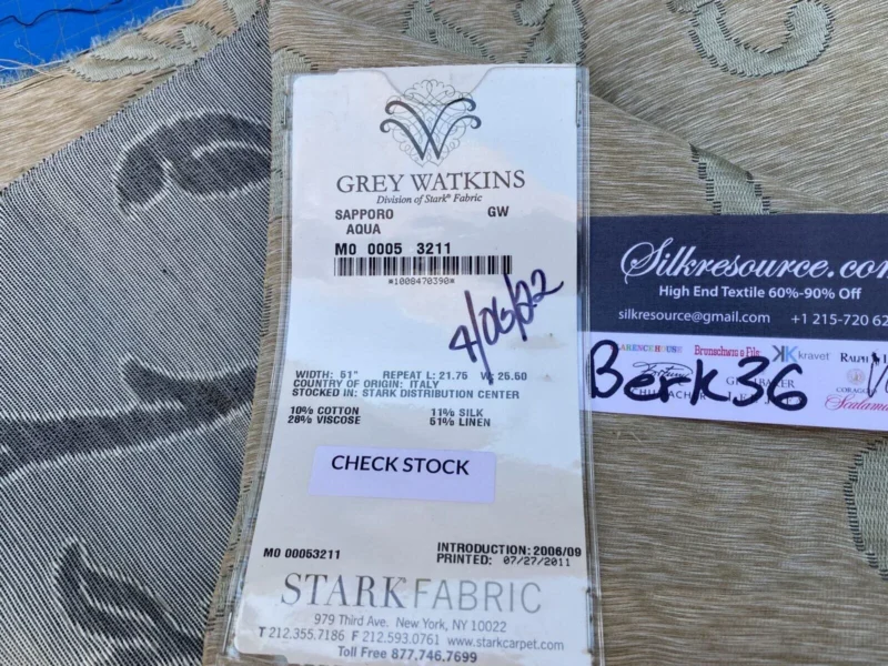 IMG_8997 5 Berkbox36 Scalamandre Various Sapporo Aqua MSRP USD 516/yard
