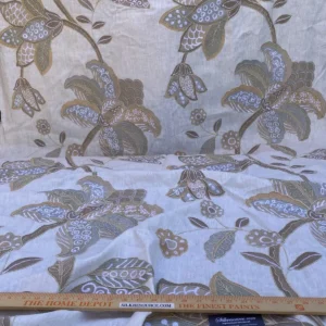 IMG_9052 1 Berkbox37 Length Scalamandre Happy In Natural Embroidery Large Scale Crewel White Gray 2.4yds MSRP USD 474/yard