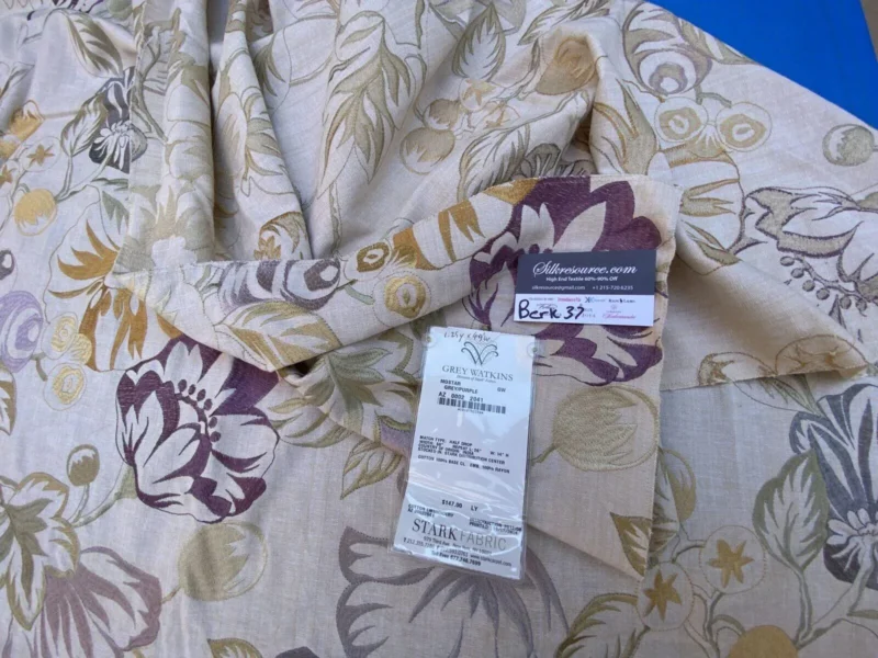 IMG_9066 4 Berkbox37 Length Scalamandre Mostar Grey Purple Flower Power Embroidery 1.25y MSRP USD 294/Y
