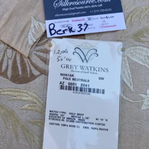 IMG_9070tag 5 Berkbox37 Length Scalamandre Mostar Pale Neutrals Flower Power Embroidery 1.25y MSRP USD 294/Y (copy)