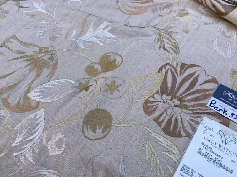 IMG_9071 5 Berkbox37 Length Scalamandre Mostar Pale Neutrals Flower Power Embroidery 1.25y MSRP USD 294/Y (copy)