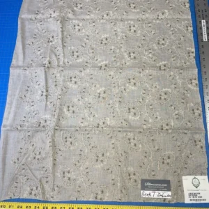 IMG_9311 Scalamandre Shelton Garden In Oyster Spring Tulip Peony Hyacinths Lilac Flowers Linen Print Grey Watkins MSRP USD 440/yard Old World Weavers