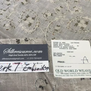 IMG_9312 1 Berkbox7 Scalamandre Embroidery Lin Finesse Natural Gray 27"wx32"l