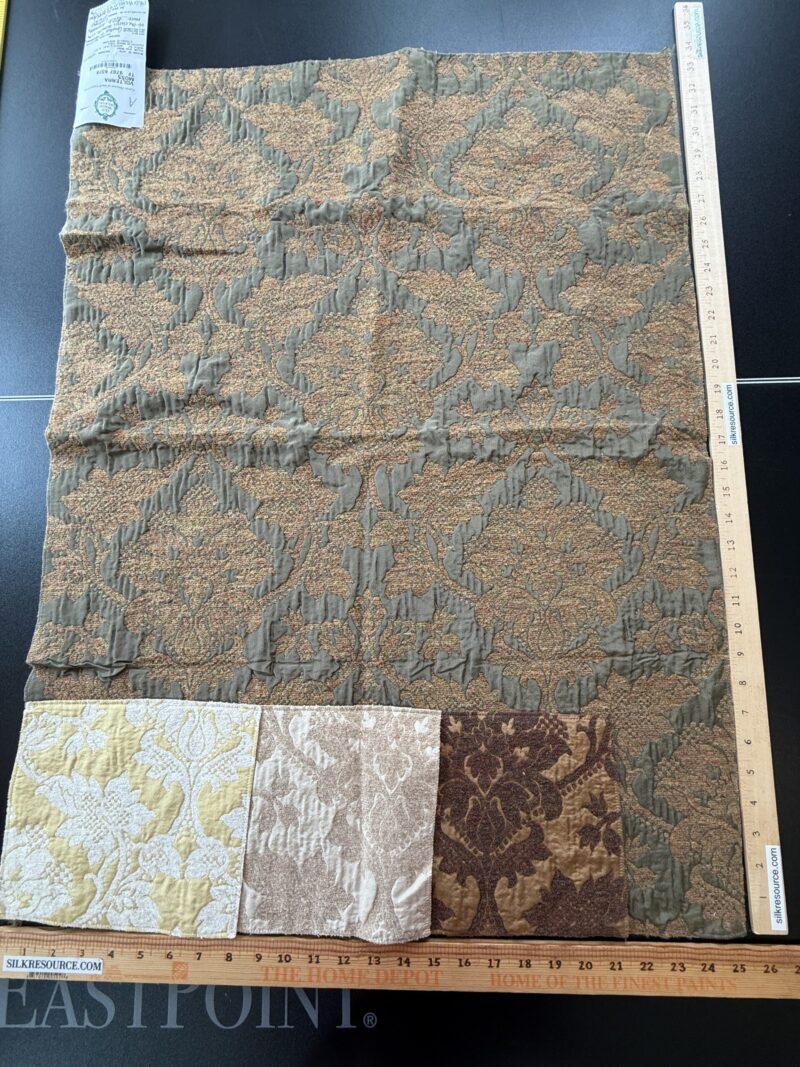 12a Berkbox4 Scalamandre Silk Square Volterra Moss 25” wide 34” long