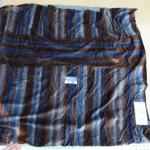 P1060593 2 Ev6 2.4y Scalamandre Showroom Length Kat Burki Aspen Navy Brown Cotton Velvet Stripe