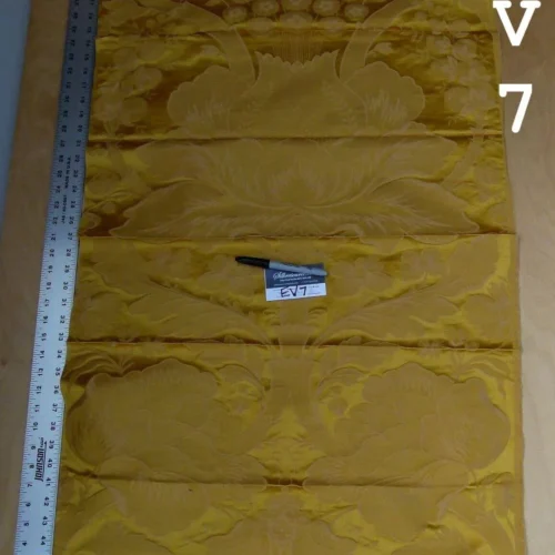 P1060633 1 Ev7 42"x25" Scalamandre Showroom Sample Messonnier Orange Gold Silk Cotton Floral