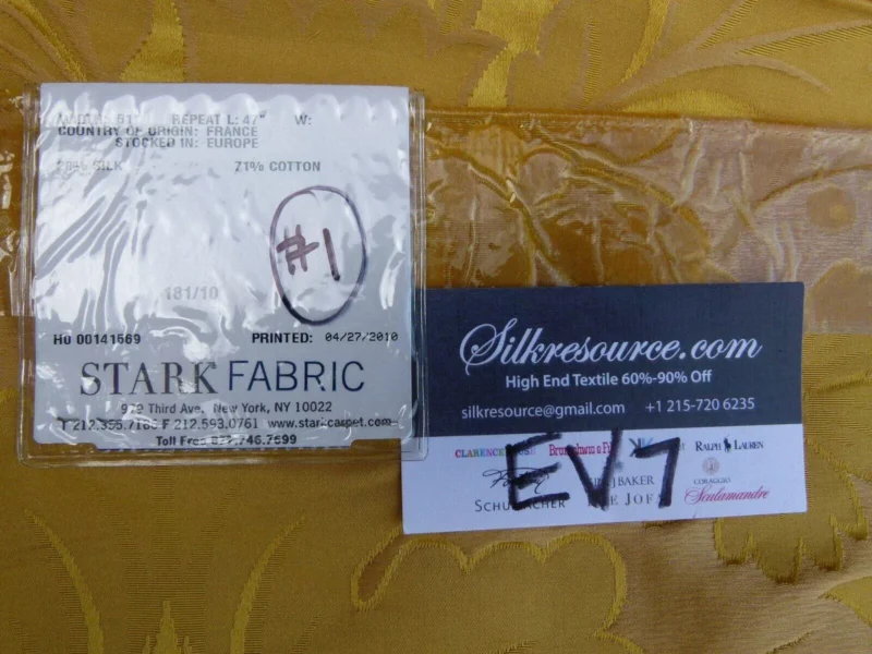 P1060634 1 Ev7 42"x25" Scalamandre Showroom Sample Messonnier Orange Gold Silk Cotton Floral