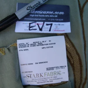 P1060712 7 Ev7 Scalamandre Showroom Sample Square Sindia Green Wool Crewel Floral MSRP USD 300/Y