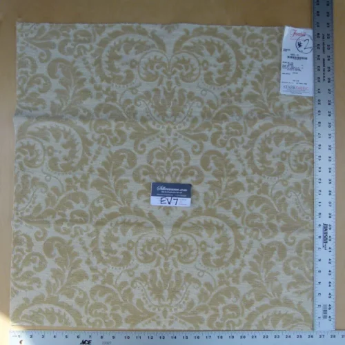 13 Ev7 Scalamandre Showroom Sample Square Vendome Ecru Tan Cotton Cut Velvet Floral #2