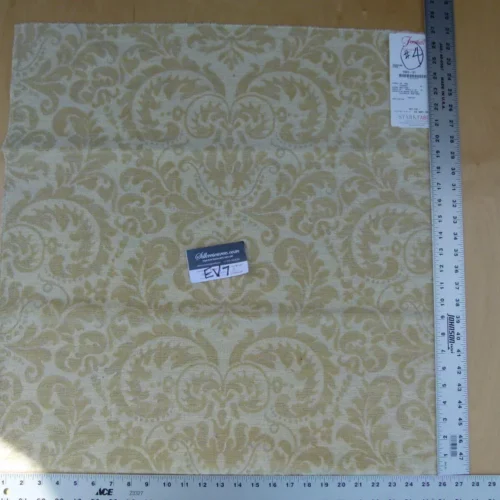 15 Ev7 Scalamandre Showroom Sample Square Vendome Ecru Tan Cotton Cut Velvet Floral #4