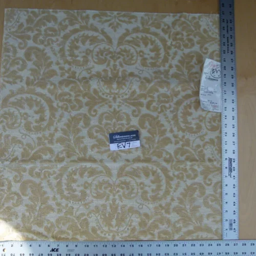 16 Ev7 Scalamandre Showroom Sample Square Vendome Ecru Tan Cotton Cut Velvet Floral #5